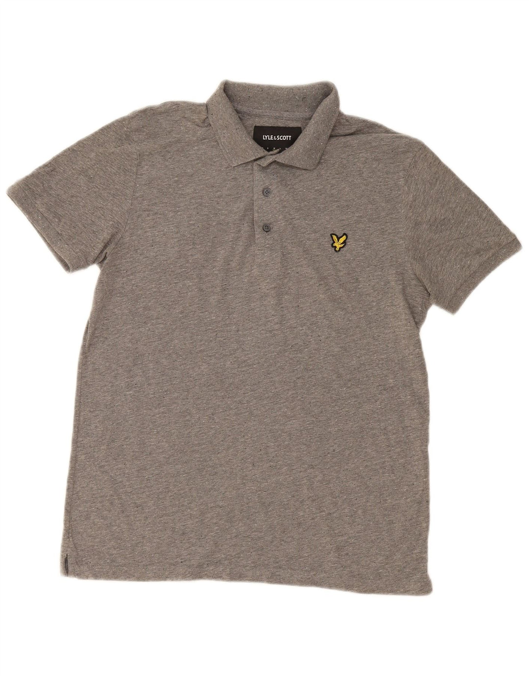 Camisa polo masculina LYLE & SCOTT algodão manchado cinza médio