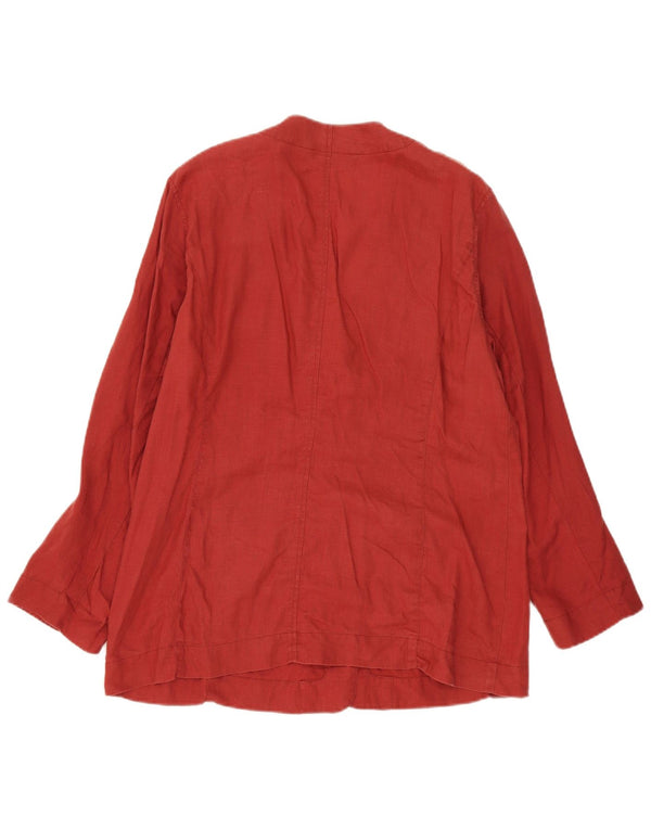 Jaqueta blazer feminina Laura Ashley com 4 botões Reino Unido 14 grande linho vermelho