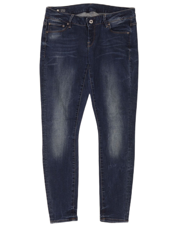 Calça jeans skinny feminina cintura baixa G-Star W30 L30 algodão azul marinho