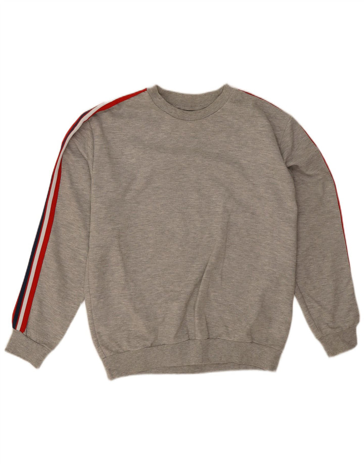 Zara moletom masculino jumper poliéster manchado cinza médio