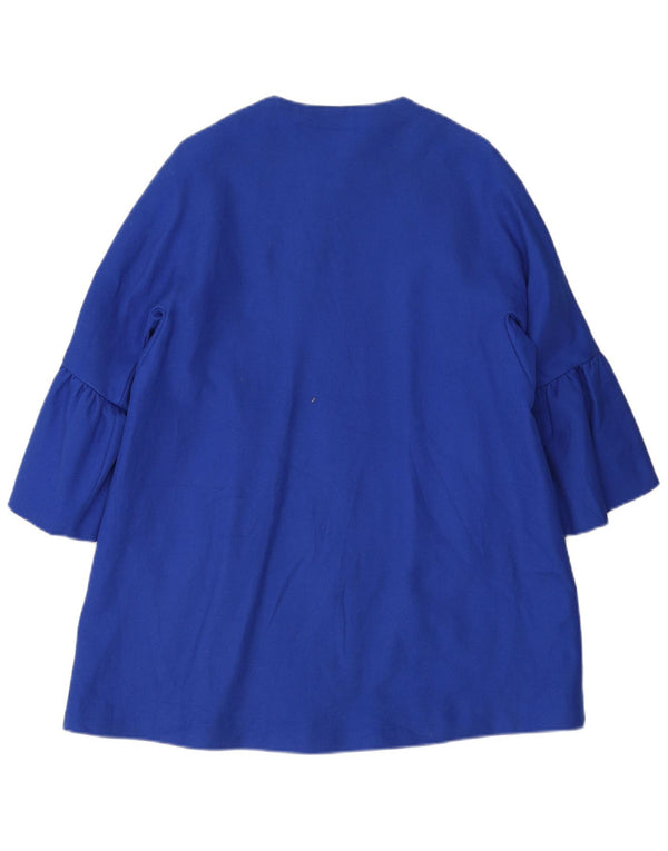 Sobretudo feminino Zara UK 14 algodão azul médio