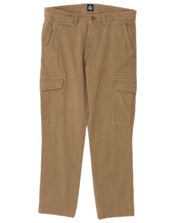 Calça cargo masculina reta North Sails W31 L27 algodão bege