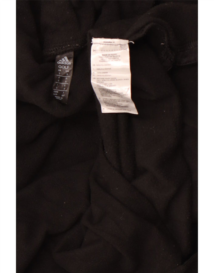 Jumper de lã com gola redonda Adidas feminino UK 10 pequeno poliéster preto