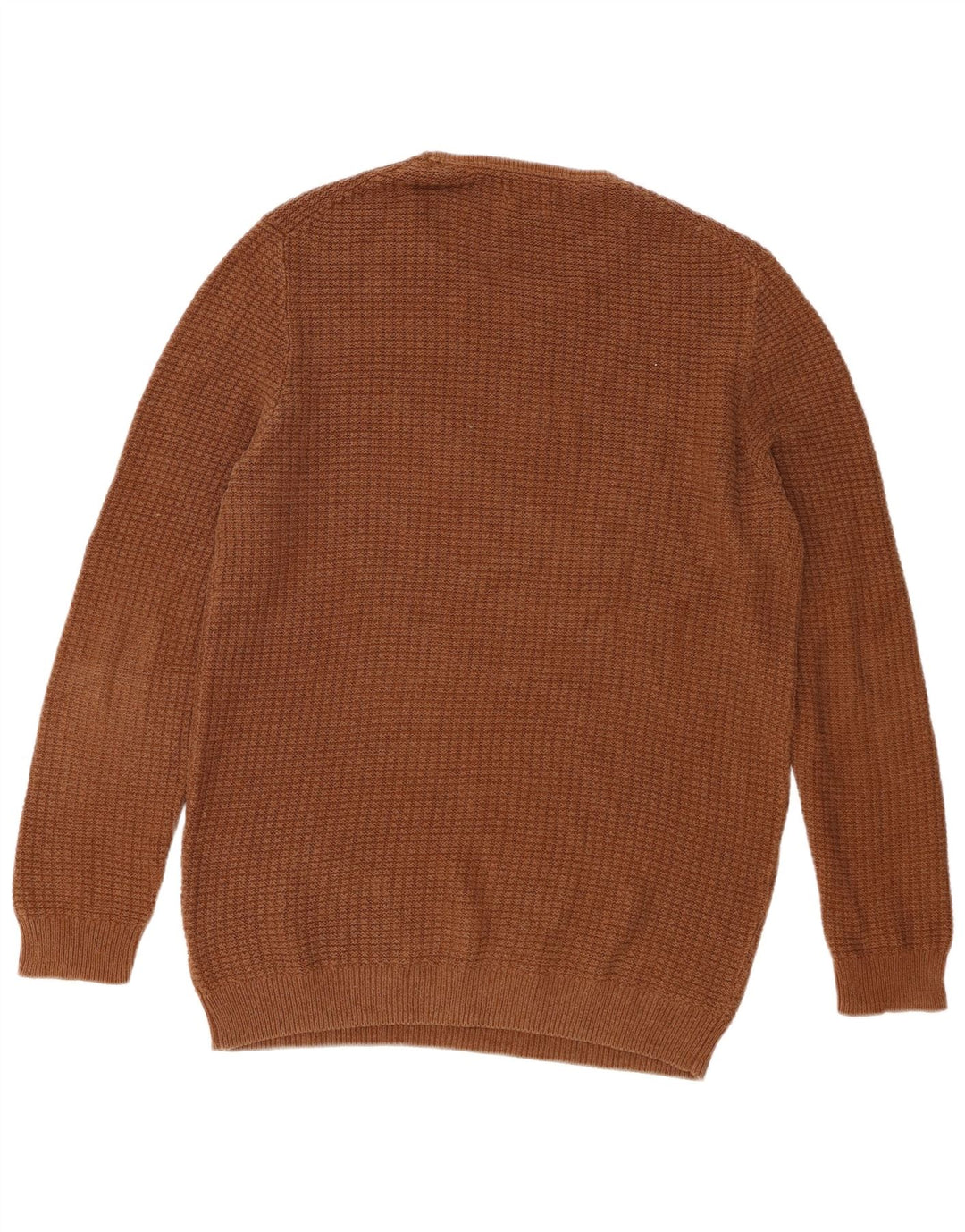Suéter masculino Massimo Dutti com gola redonda, grande algodão marrom