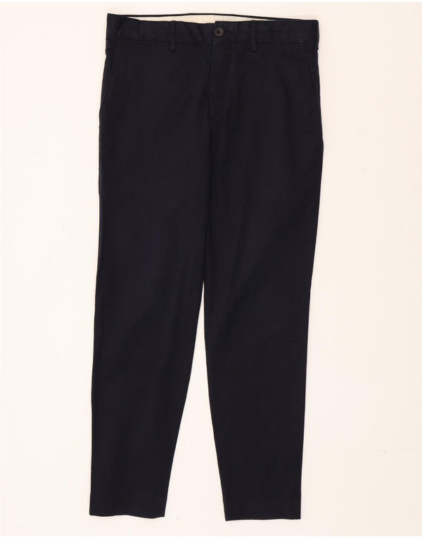 Zara Mens Slim Chino Calças EU 38 Pequeno W30 L27 Azul Marinho Algodão