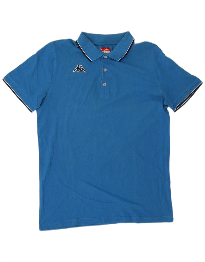 Camisa polo masculina Kappa grande listrada azul