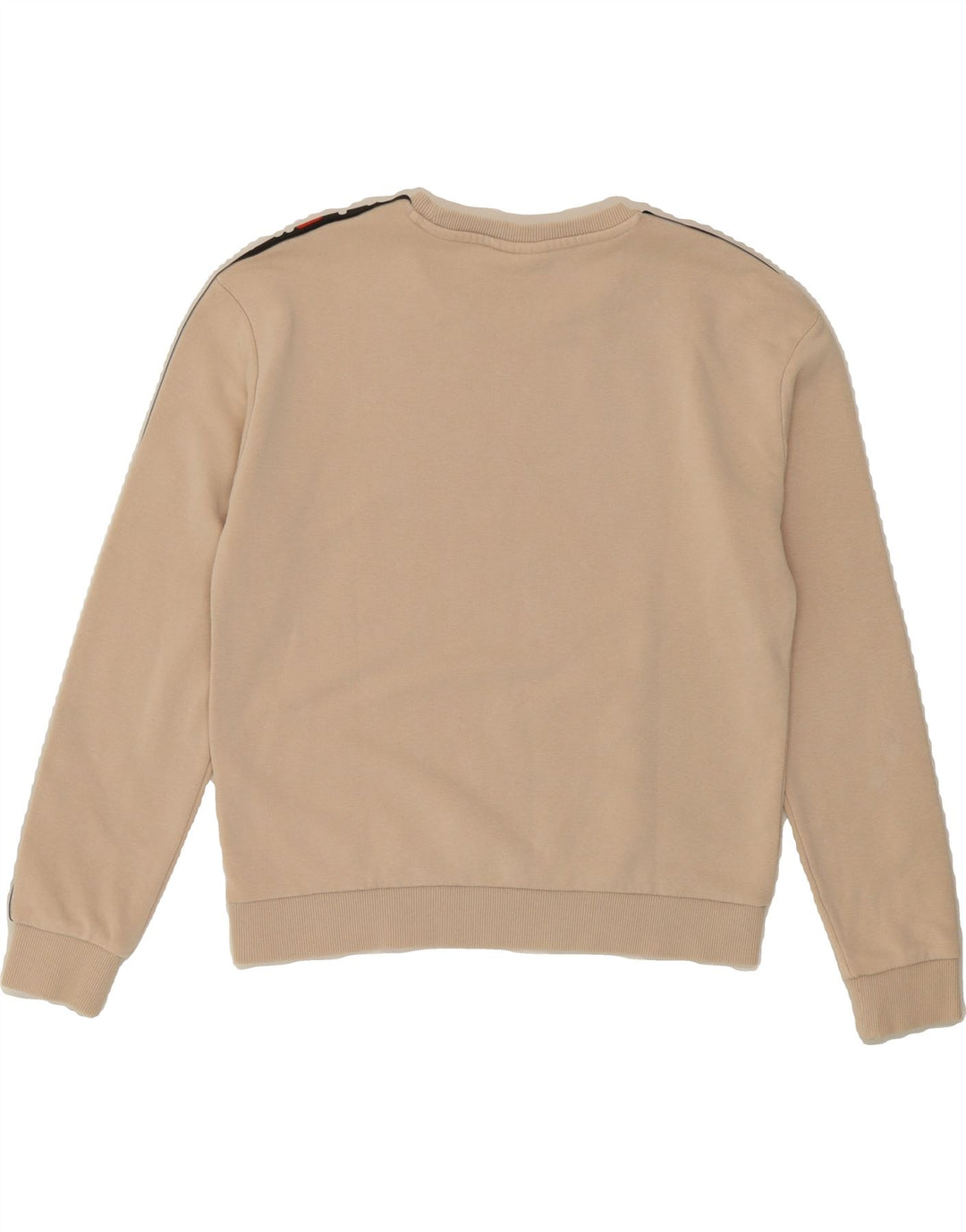 FILA Womens Oversized Sweatshirt Jumper UK 10 Small Beige Colourblock Vintage Fila and Second-Hand Fila from Messina Hembry 