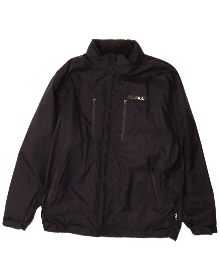 Jaqueta corta-vento masculina FILA UK 44 2XL azul marinho poliamida