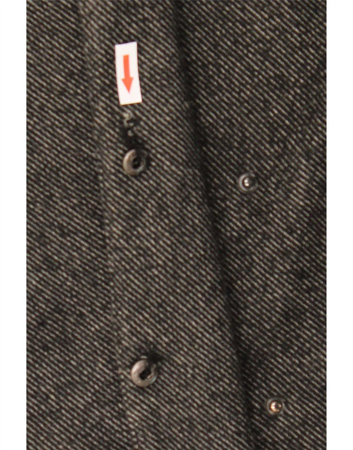 Sobretudo feminino Marks & Spencer UK 14 poliéster listrado cinza médio