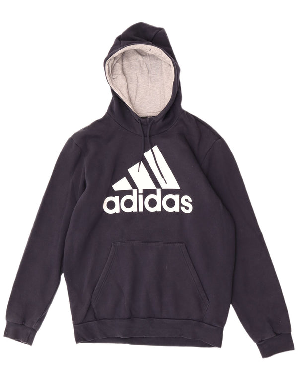 Adidas masculino gráfico moletom com capuz Reino Unido 44/46 grande algodão azul marinho
