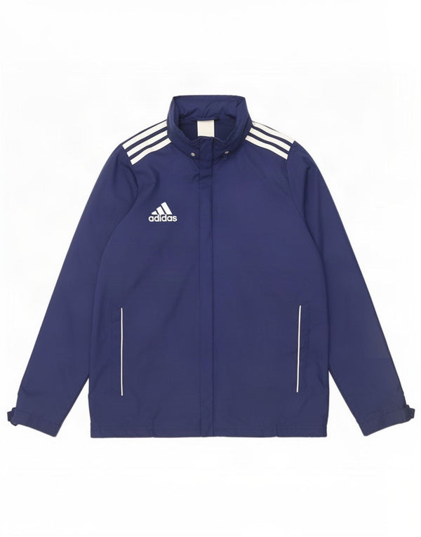 Jaqueta de chuva com capuz Adidas meninos 13-14 anos azul marinho nylon