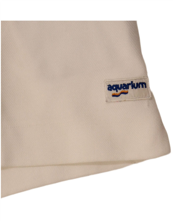Aquarium Mens Chino Shorts W28 Médio Branco Colourblock