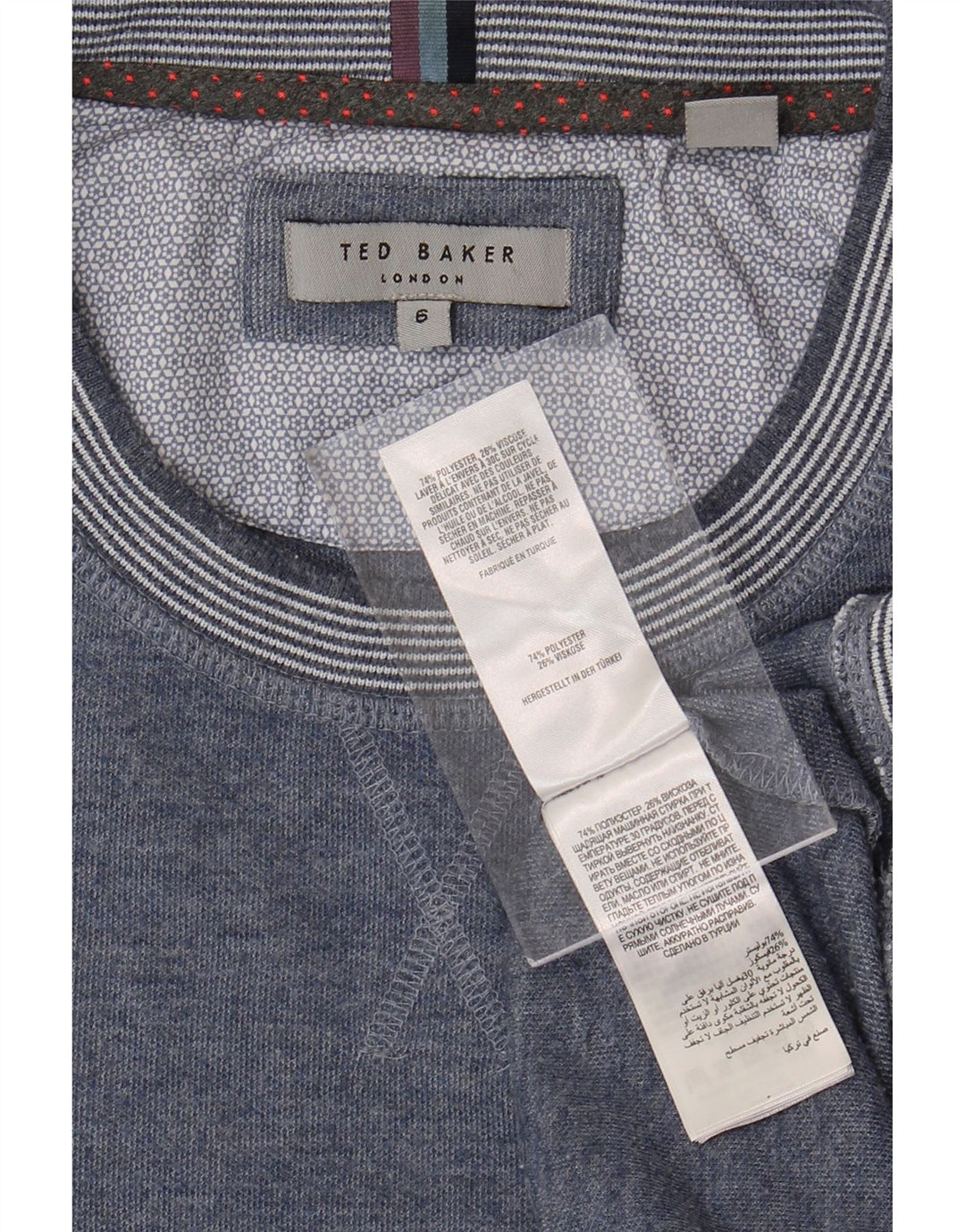 Suéter feminino TED BAKER tamanho 6 2XL azul poliéster