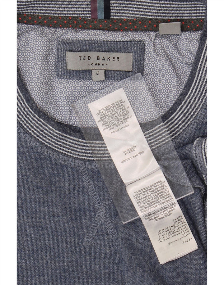 Suéter feminino TED BAKER tamanho 6 2XL azul poliéster
