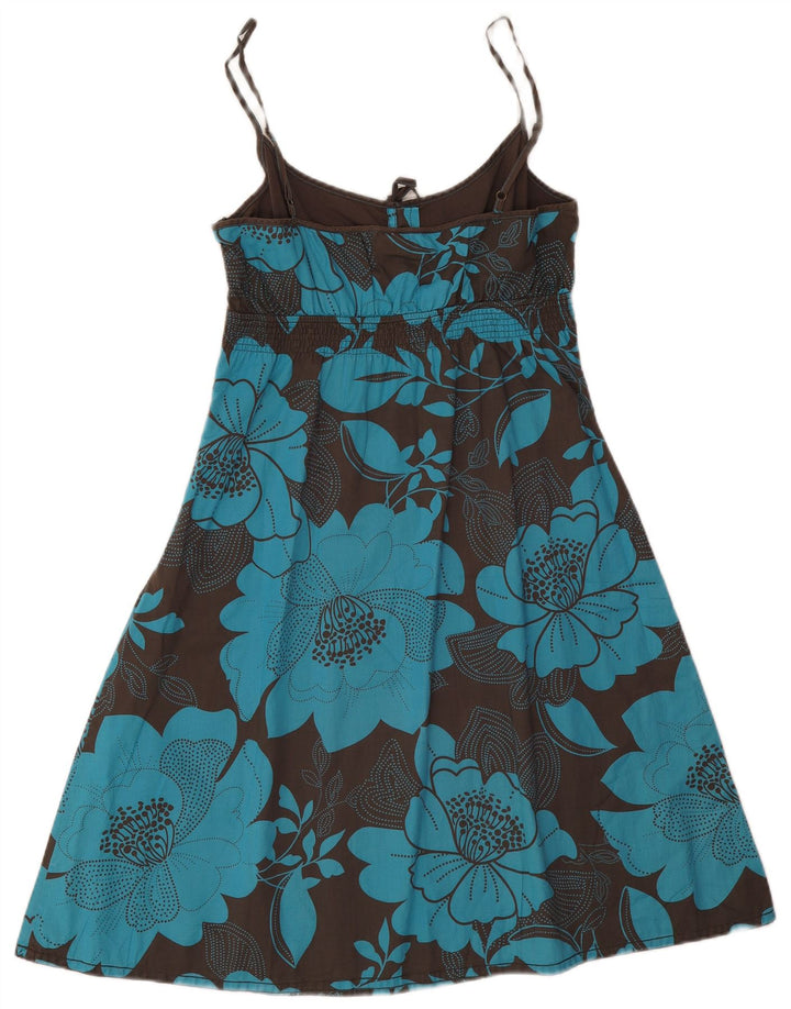 Vestido feminino Esprit UK 12 algodão floral preto médio