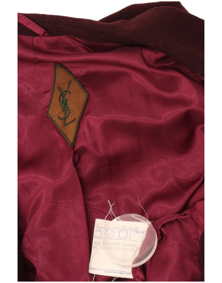 Jaqueta blazer masculina de 2 botões Yves Saint Laurent IT 54 2XL lã cor de vinho