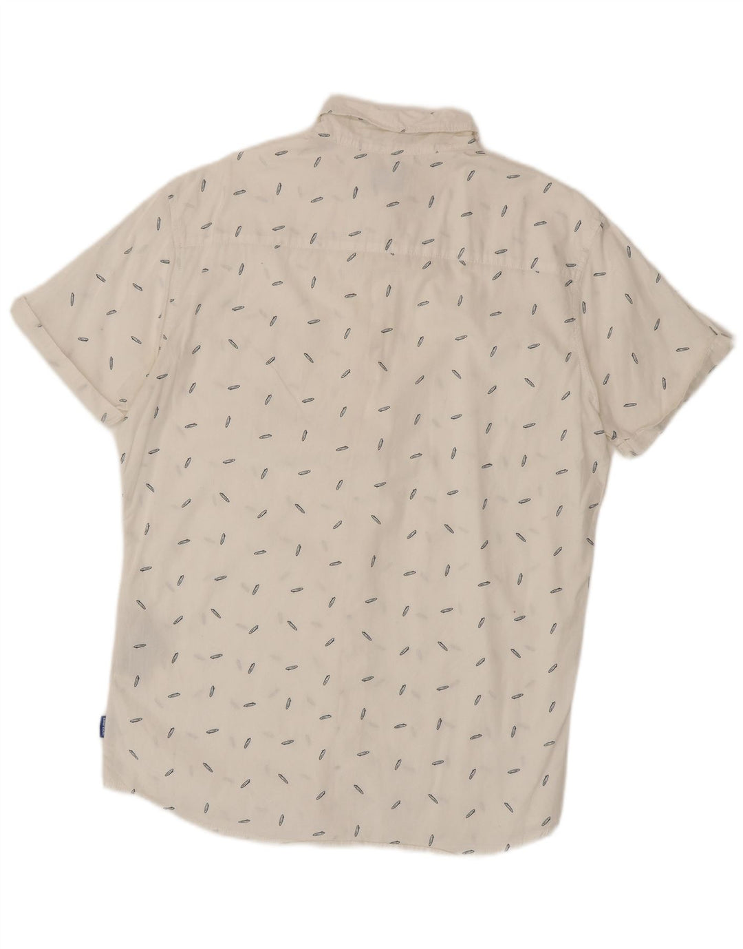 Camisa masculina de manga curta Jack & Jones grande algodão manchado branco