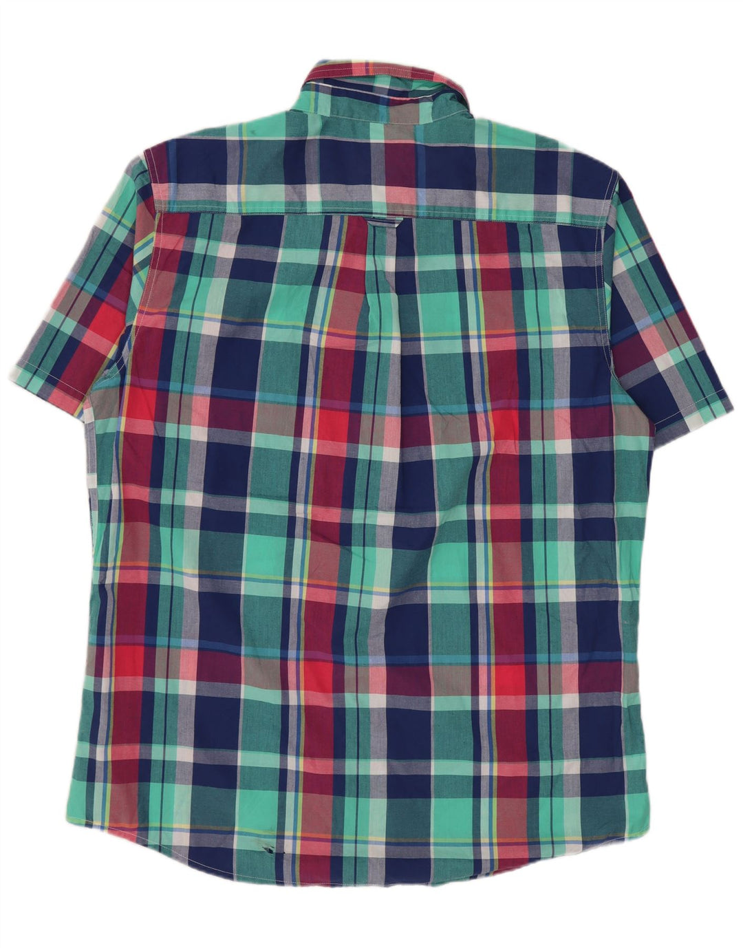 Camisa masculina de manga curta Chaps Easy Care grande algodão xadrez multicolorido