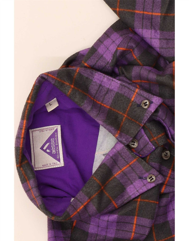 Camisa masculina Aesse grande xadrez roxo