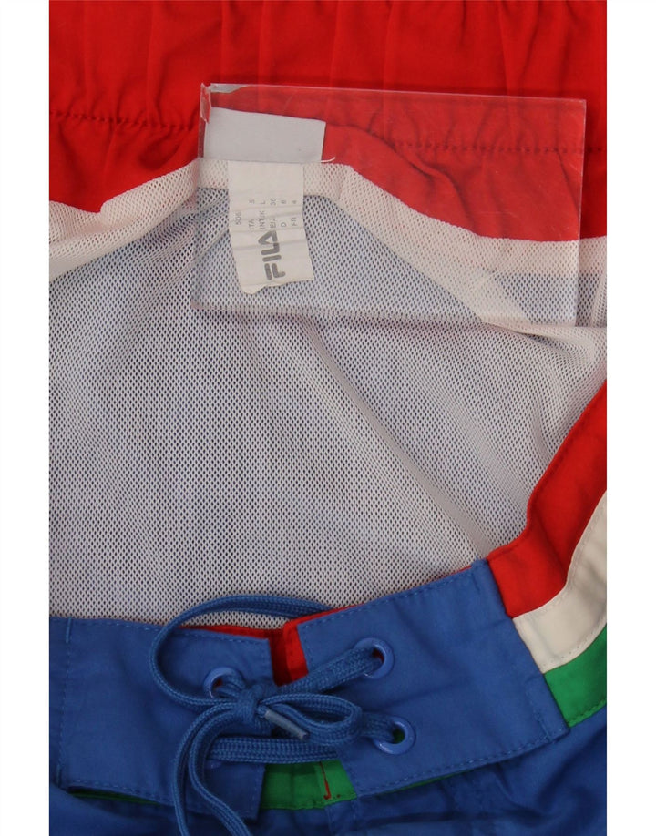 Shorts de natação masculino Fila grande azul colorblock poliéster