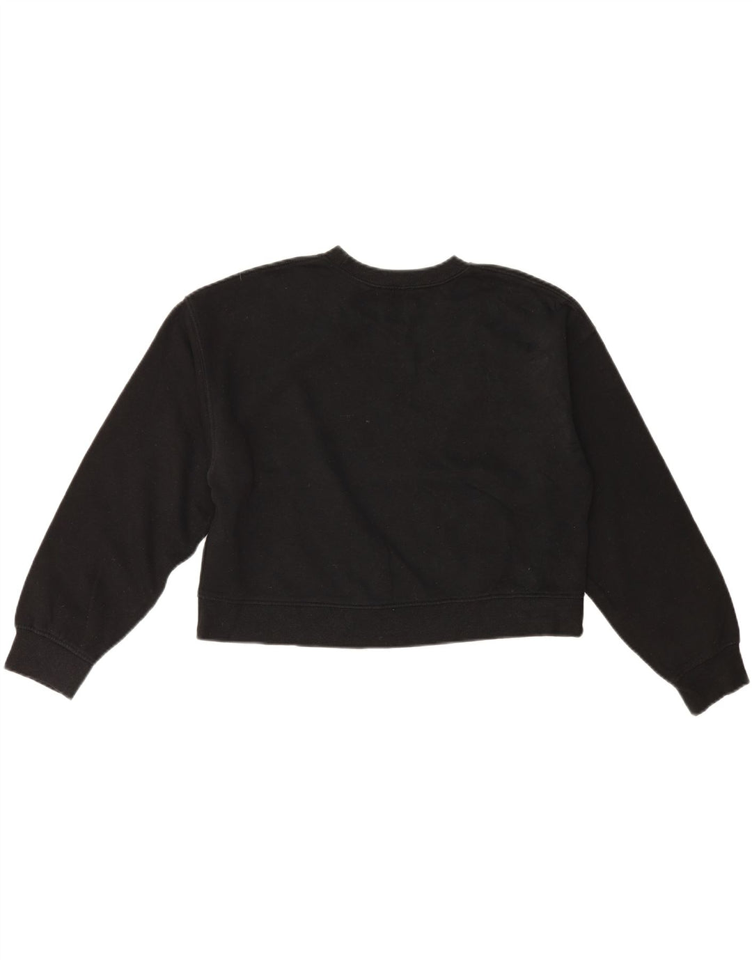 Zara Womens Crop Sweatshirt Jumper Reino Unido 14 Médio Algodão Preto