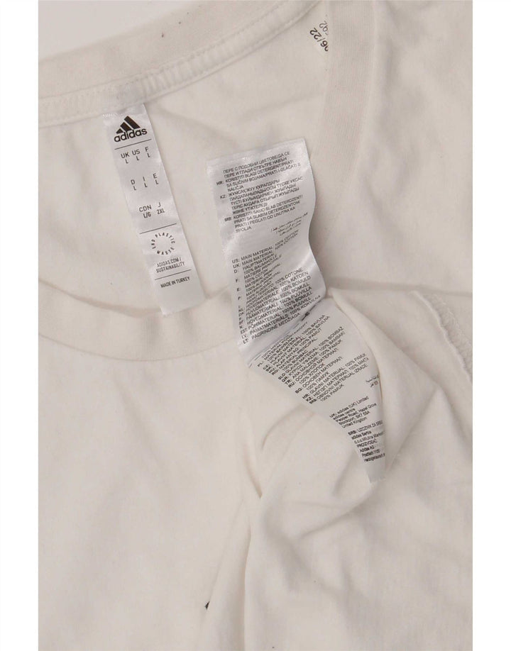 Adidas Mens Graphic T-Shirt Top Grande Algodão Branco