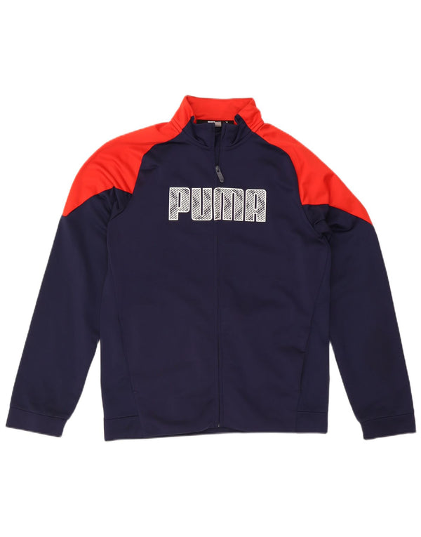Jaqueta Puma Boys Graphic Tracksuit Top 15-16 Anos Azul Marinho Colorblock