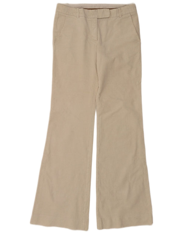 Calça Chino Feminina Zara Flare EU 38 Pequeno W28 L34 Algodão Bege