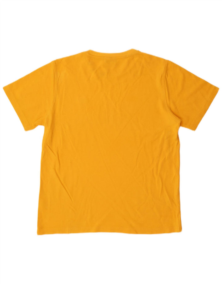 Camiseta masculina Lacoste tamanho superior 4 algodão amarelo médio