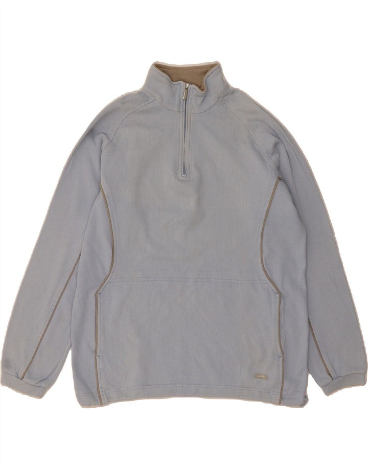 CHAMPION Womens Zip Neck Sweatshirt Jumper UK 16 Large Blue Cotton Vintage Champion and Second-Hand Champion from Messina Hembry 