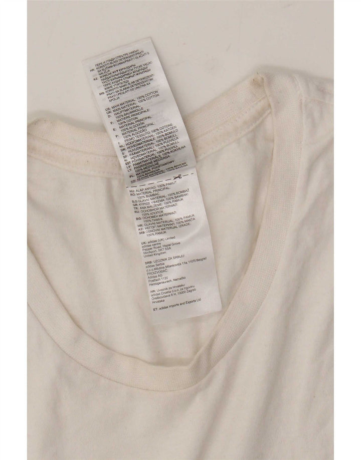 Adidas Mens Graphic T-Shirt Top Médio Algodão Branco