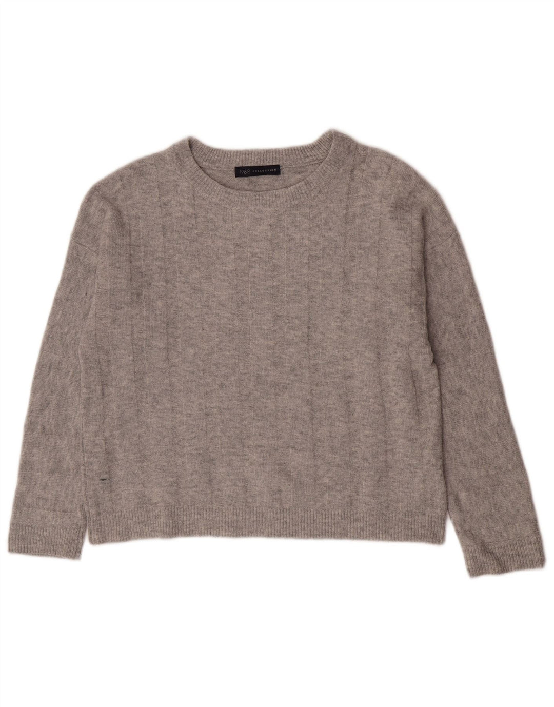 Suéter feminino Marks & Spencer grande com gola canoa Reino Unido 10 pequeno cinza