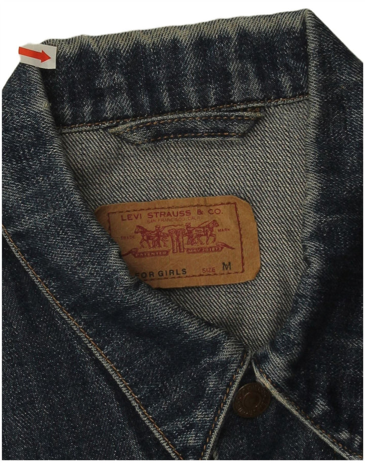 Jaqueta jeans feminina Levi's 11-12 anos médio azul marinho algodão