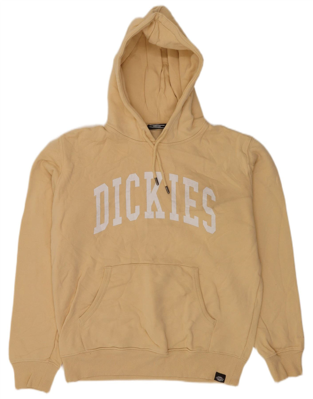 Suéter com capuz gráfico masculino Dickies algodão amarelo médio