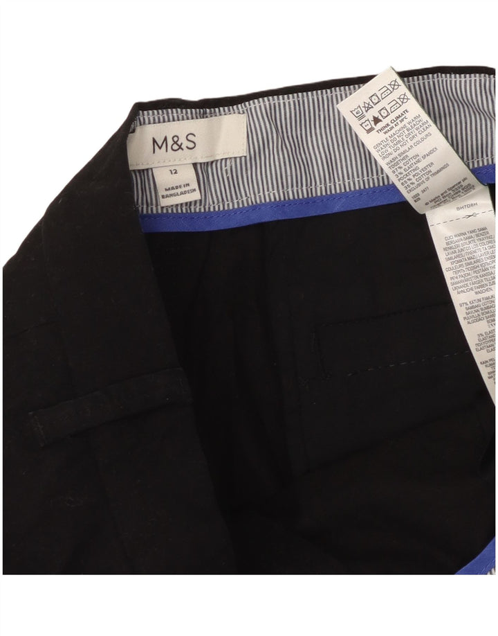 Shorts chino feminino Marks & Spencer UK 12 médio W30 algodão preto
