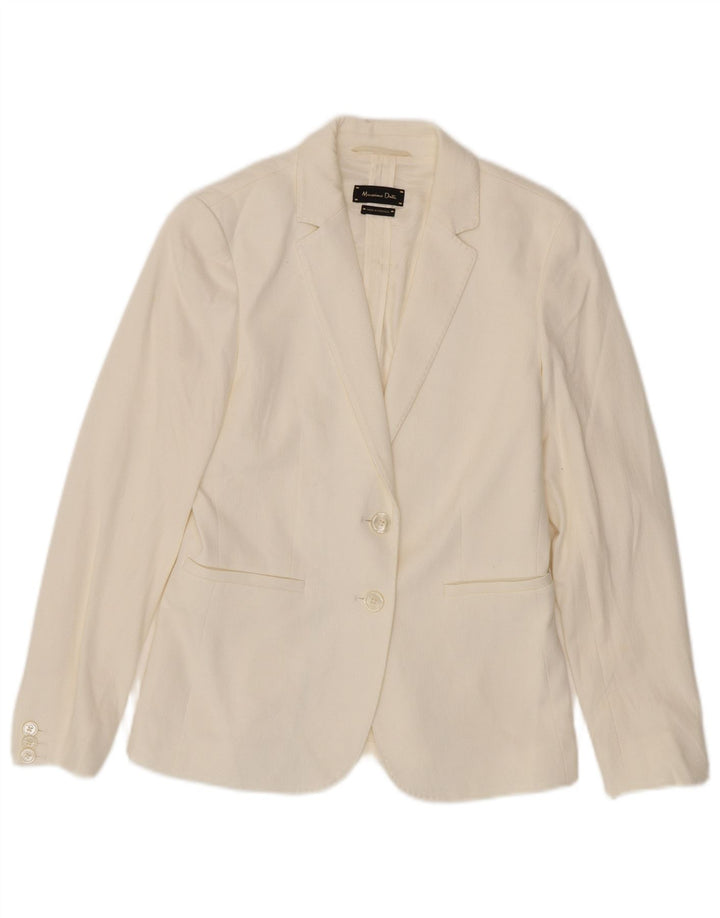 MASSIMO DUTTI Womens 2 Button Blazer Jacket EU 36 XS White Cotton