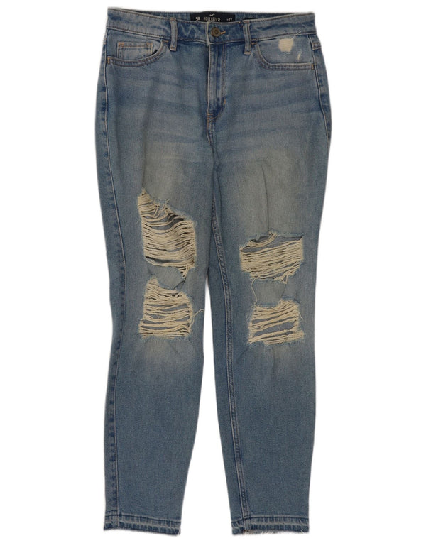 Calça jeans skinny feminina Hollister cintura alta US 5 pequena W27 L26 algodão azul