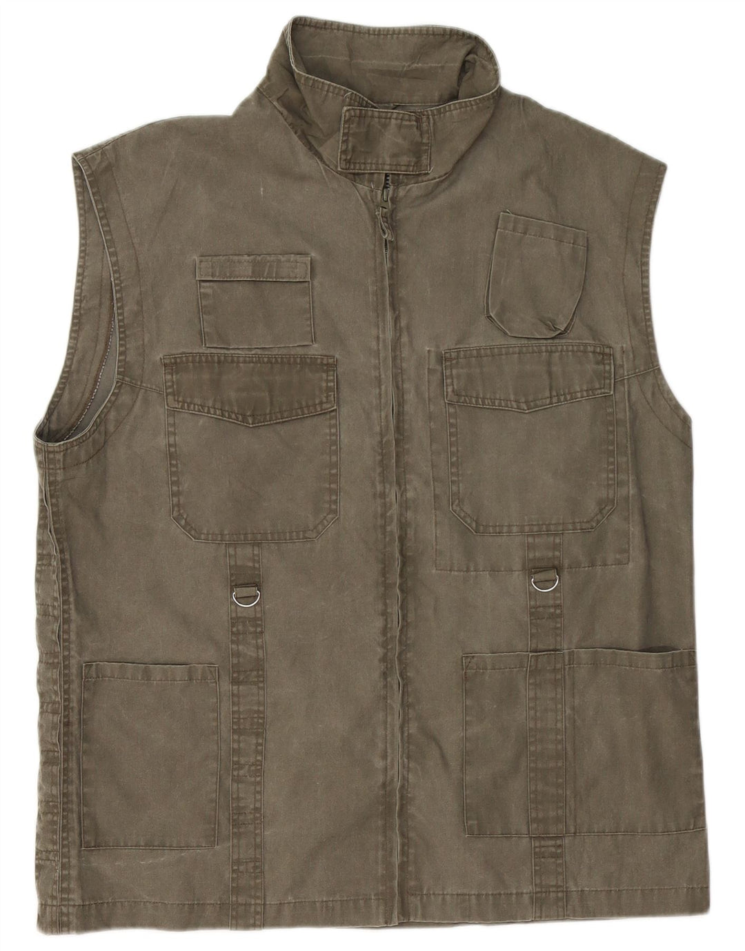 Beyond Mens Utility Gilet UK 44 2XL Algodão cáqui