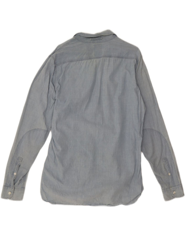 Camisa jeans masculina Levi's grande algodão azul