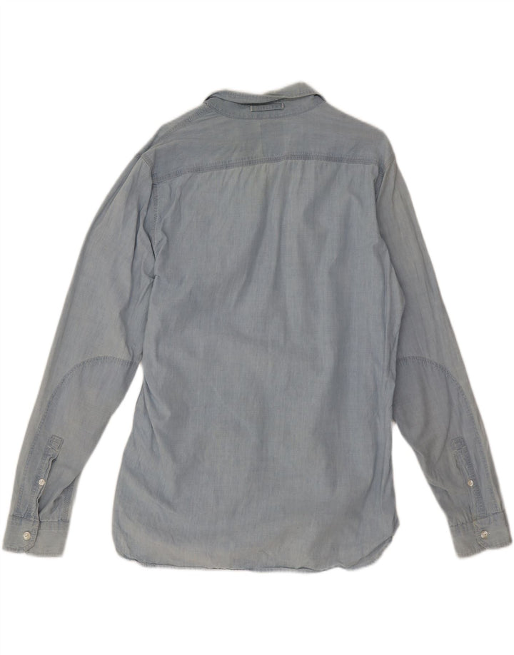 Camisa jeans masculina Levi's grande algodão azul