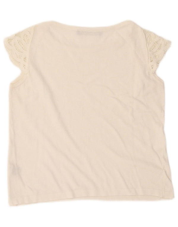 Blusa cropped feminina Roccobarocco UK 8 pequena branca