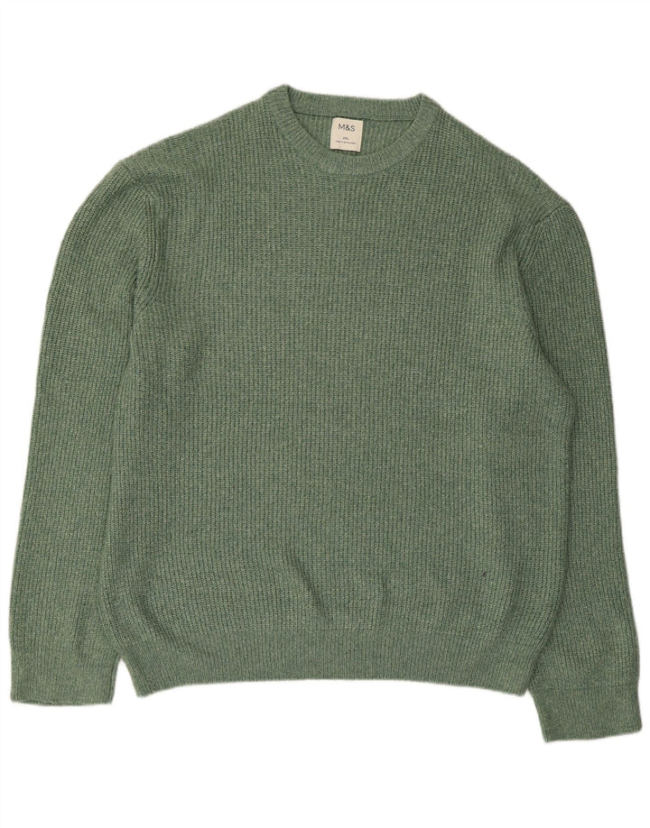 Suéter masculino Marks & Spencer com gola redonda 2XL poliamida verde