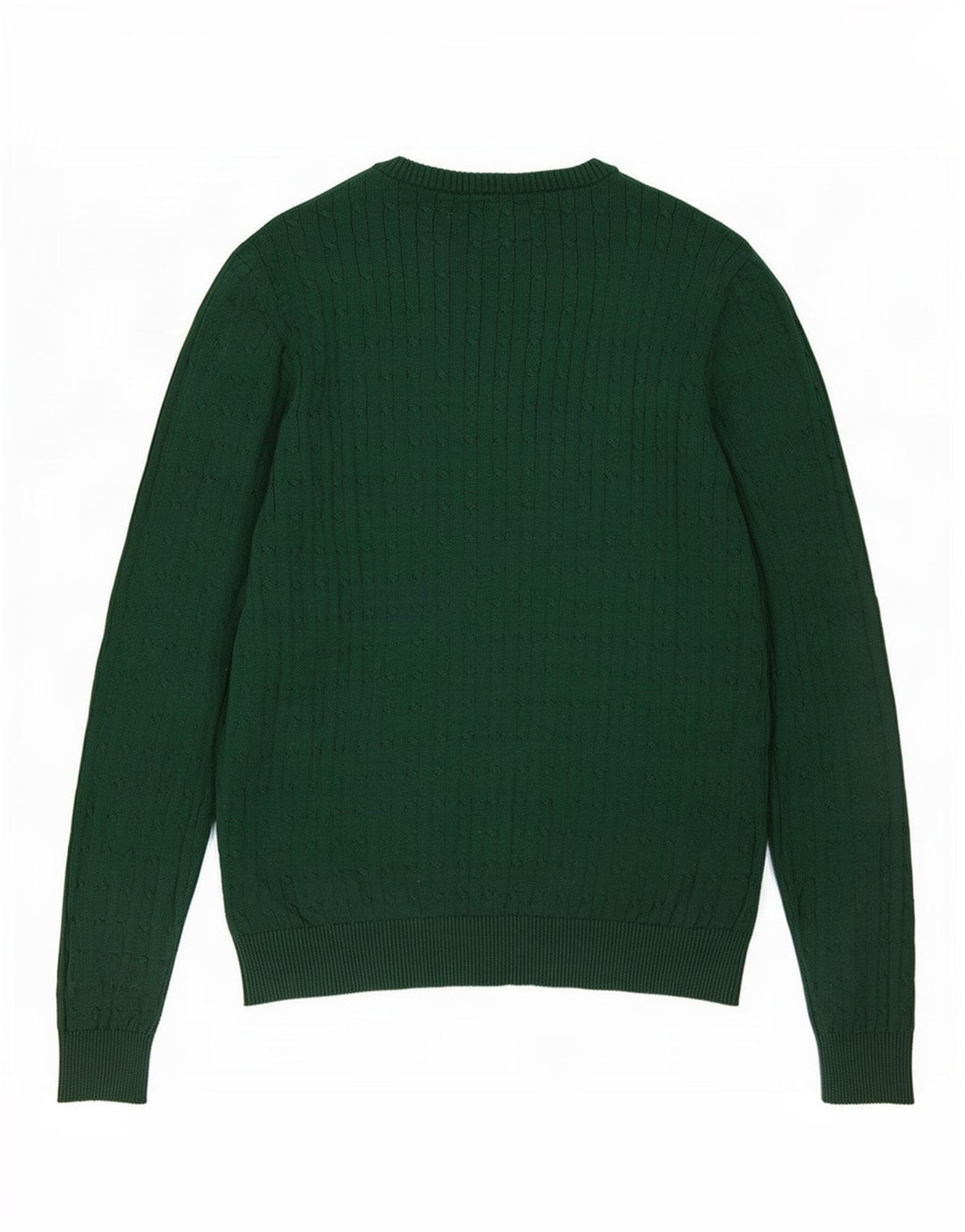 Suéter vintage masculino com gola redonda, algodão verde médio
