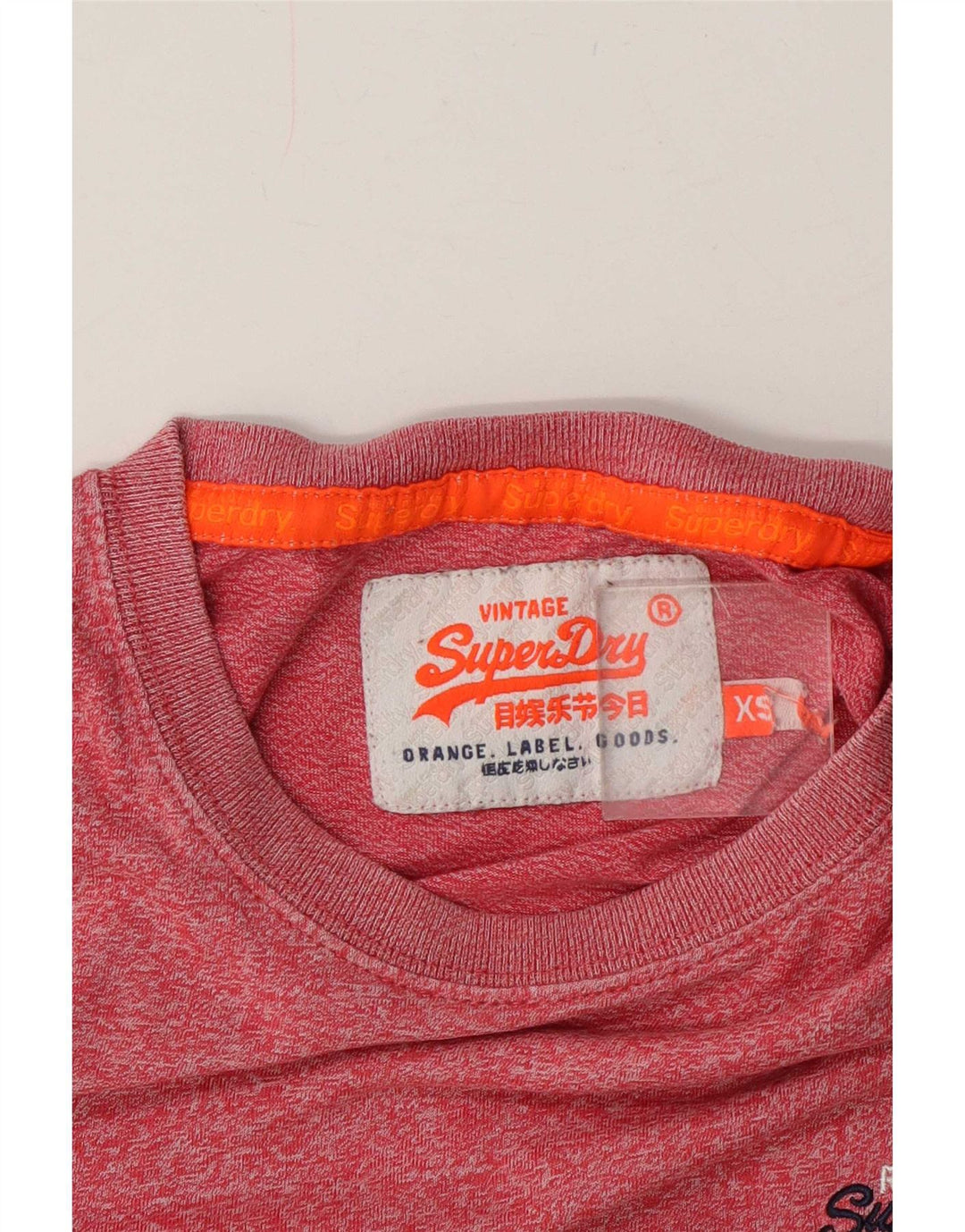 Camiseta masculina Superdry XS vermelha manchada