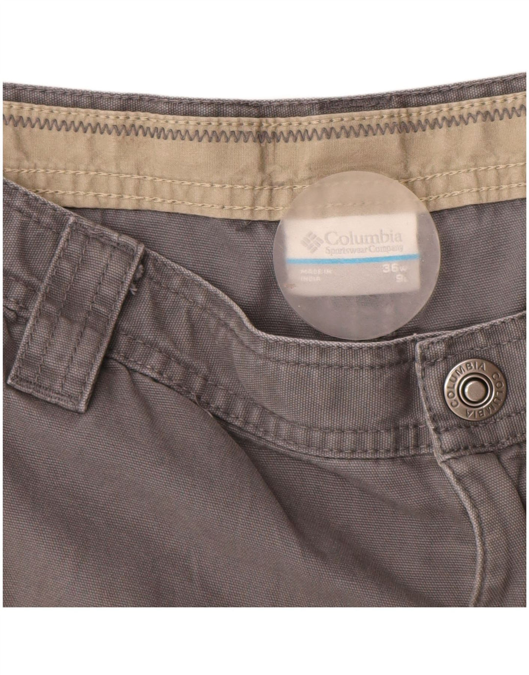 Columbia Mens Omni-Shield Cargo Shorts W36 Grande Algodão Cinza