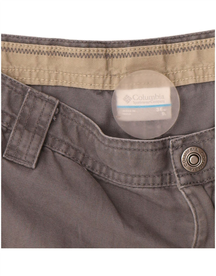 Columbia Mens Omni-Shield Cargo Shorts W36 Grande Algodão Cinza