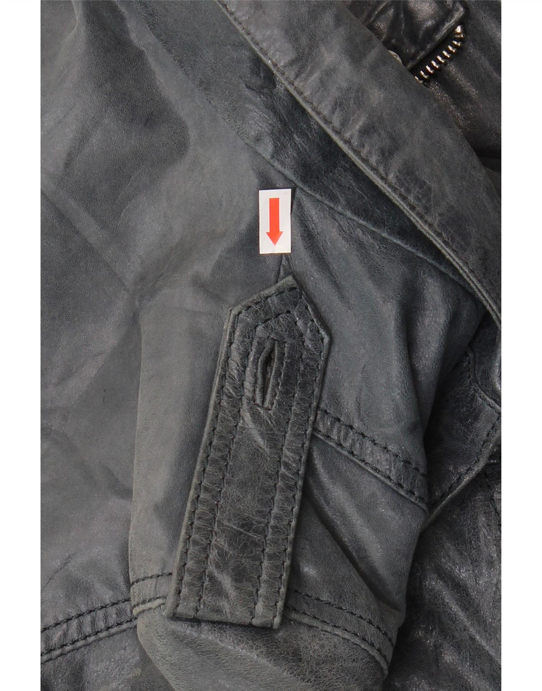 Jaqueta de couro bomber feminina vintage IT 46 grande couro azul marinho