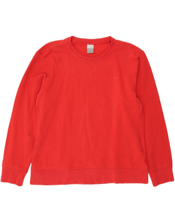 NIKE Womens Sweatshirt Jumper UK 16/18 XL Vermelho Algodão