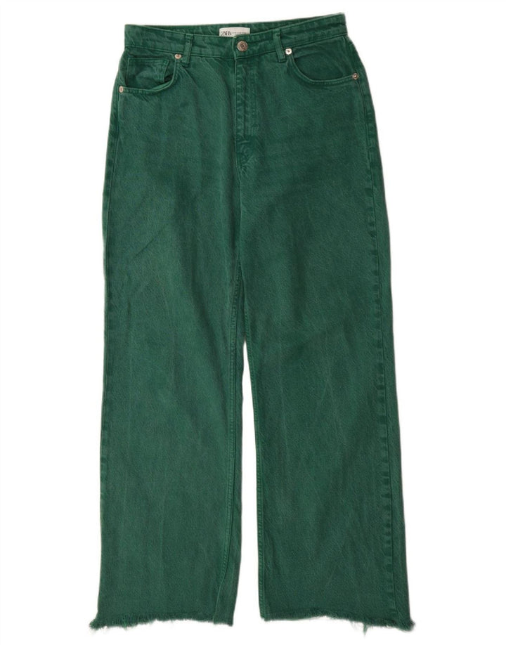 Calça Jeans Solta Feminina Zara EU 38 Pequeno W28 L31 Verde