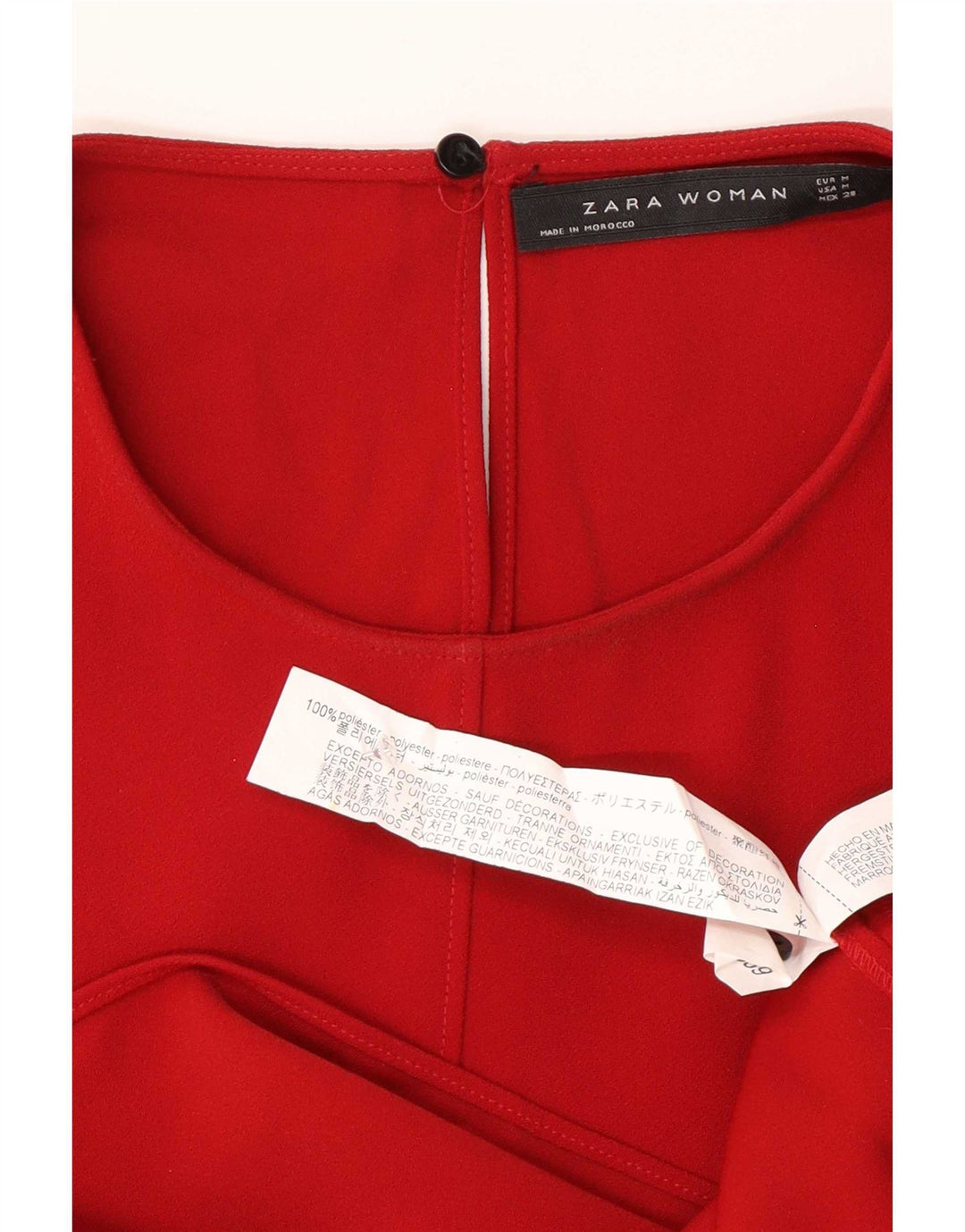 Vestido maxi feminino Zara UK 14 poliéster vermelho médio